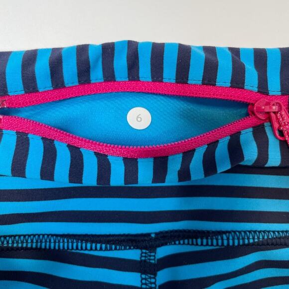 Lululemon Seawheeze Run Inspire Crop II W6F67S Striped Capri Leggings Size 6 - Picture 7 of 13